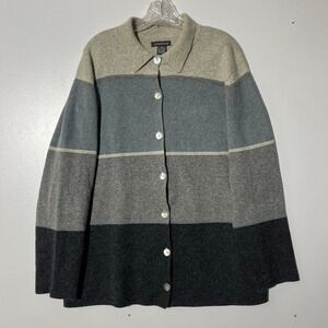 Pandemonium Cardigan Sweater Lambswool Angora Rabbit Blend Button Up Women's XL